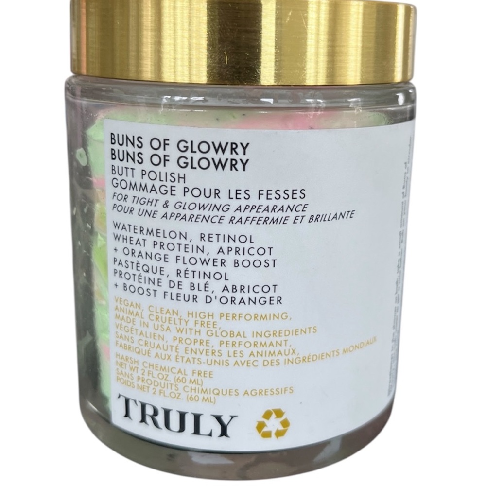 TRULY Buns of Glowry smoothing butt polish tighten and glow 2 ounces vegan